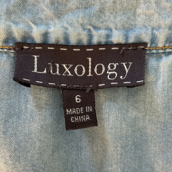 Luxology 3/4 sleeve lightweight denim dress. - Picture 2 of 7